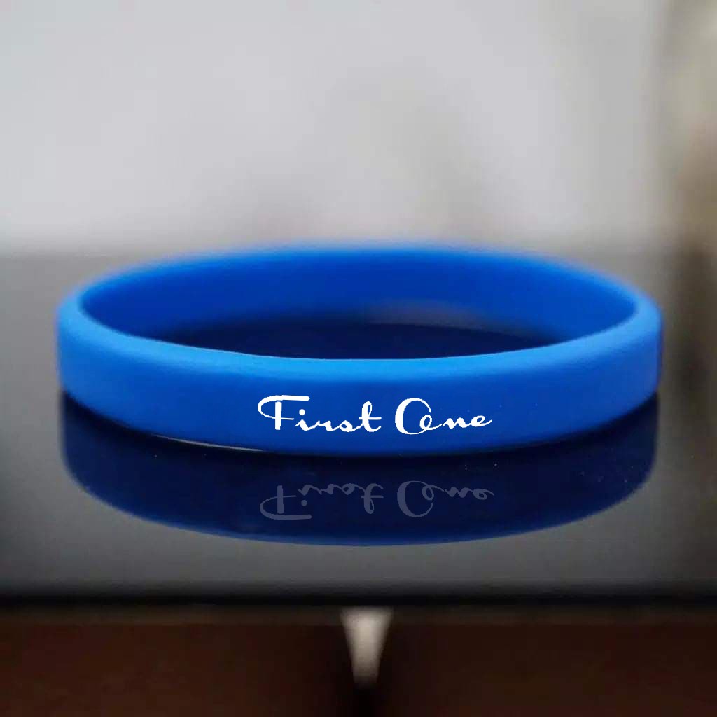 BRACELET FIRST ONE GELANG TANGAN PRIA - GELANG KARET SPORT ORIGINAL BLUE F1