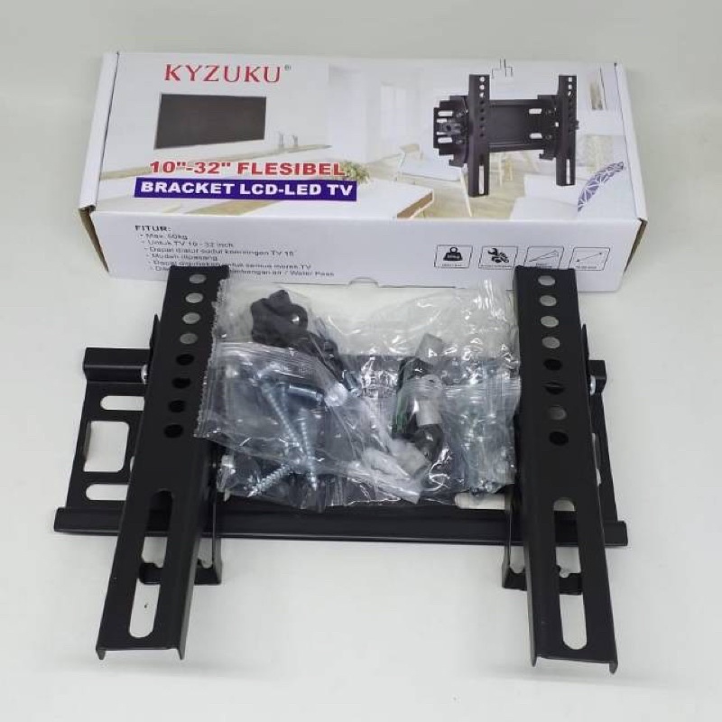 Bracket TV Gantung Kyzuku Flexibel ukuran 10-45 Inch (Ada Water Pass)