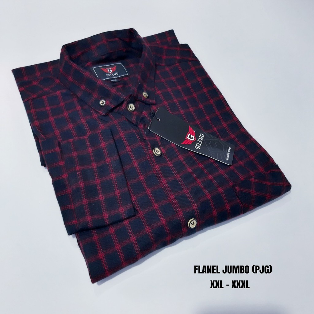 Kameja Flanel Surfing Panjang Jumbo Big Size XXL - XXXL Premium