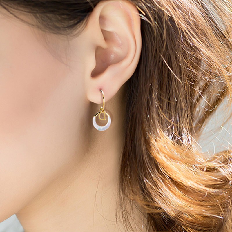 Anting Tusuk Silver 925 Bentuk Huruf D Gaya Korea Untuk Wanita