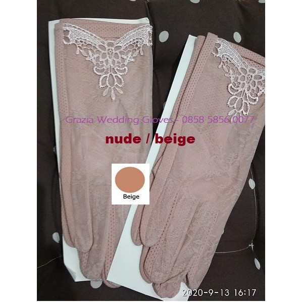 SR60 Sarung tangan Pengantin wanita Wedding gloves Renda tipis Elegan