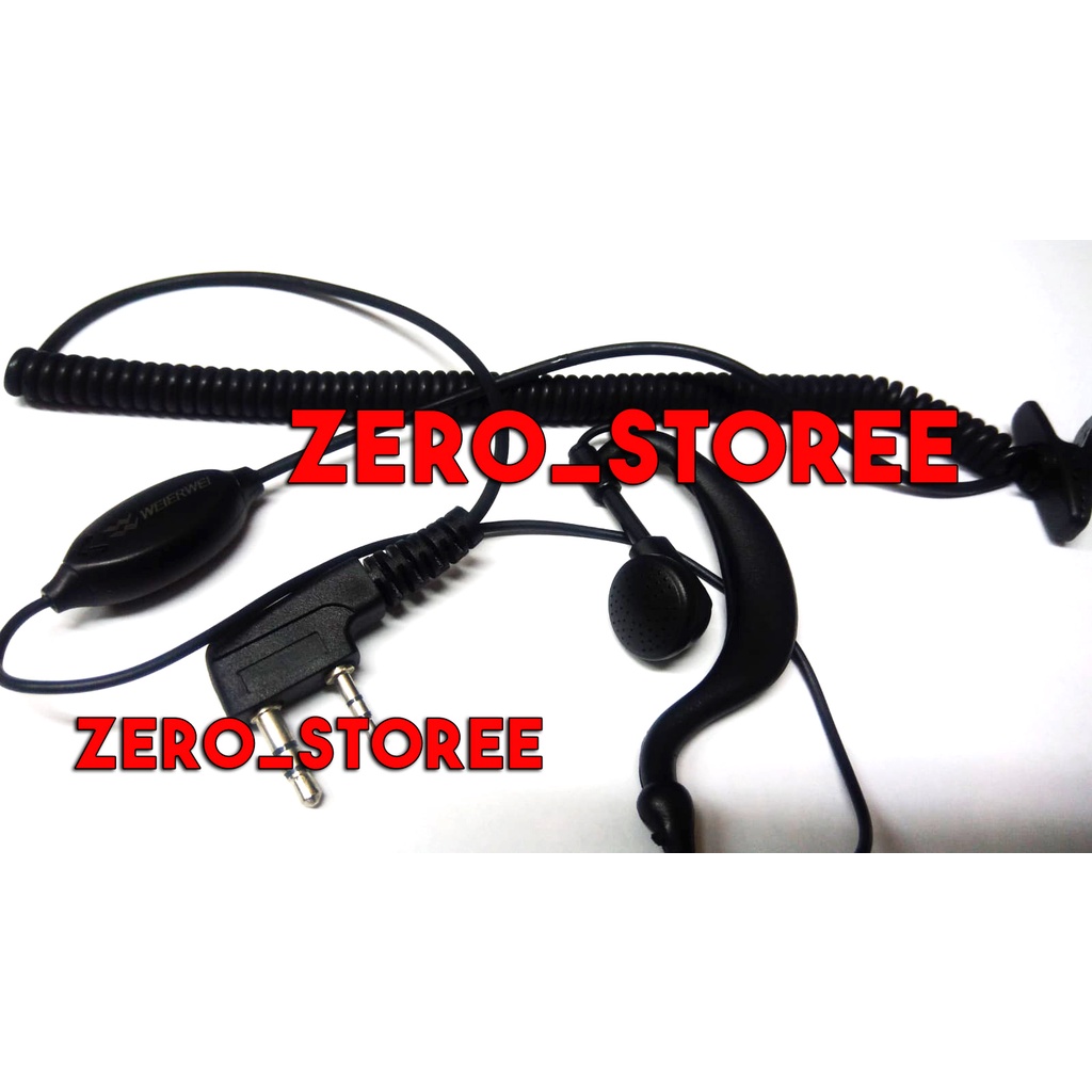 Hetset Headset Handsfree Earset Earmic HT Model Spiral Kabel Telepon Bawaan Weierwei Werwei HT CINA