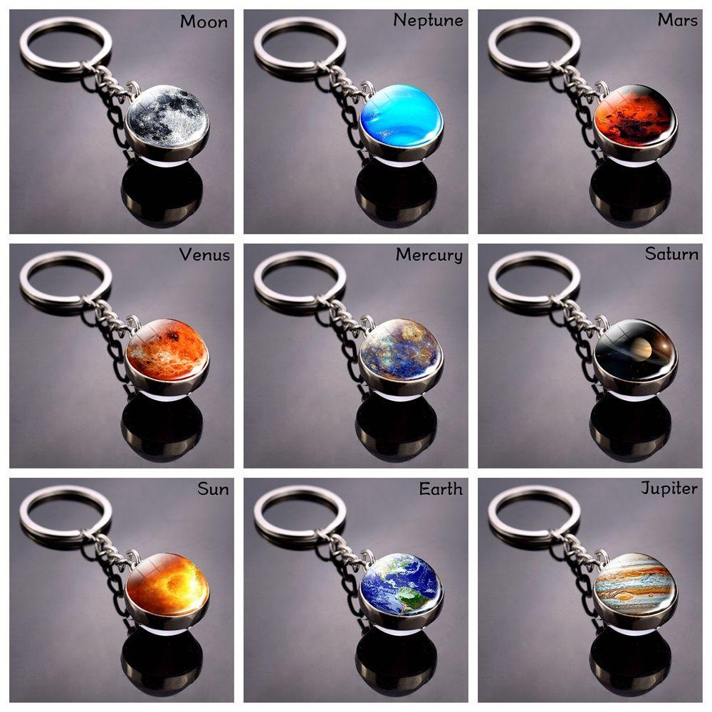 PINEAPPLE Gantungan Kunci Tata Surya Fashion Chain Pendant Glass Dome Galaxy Ball