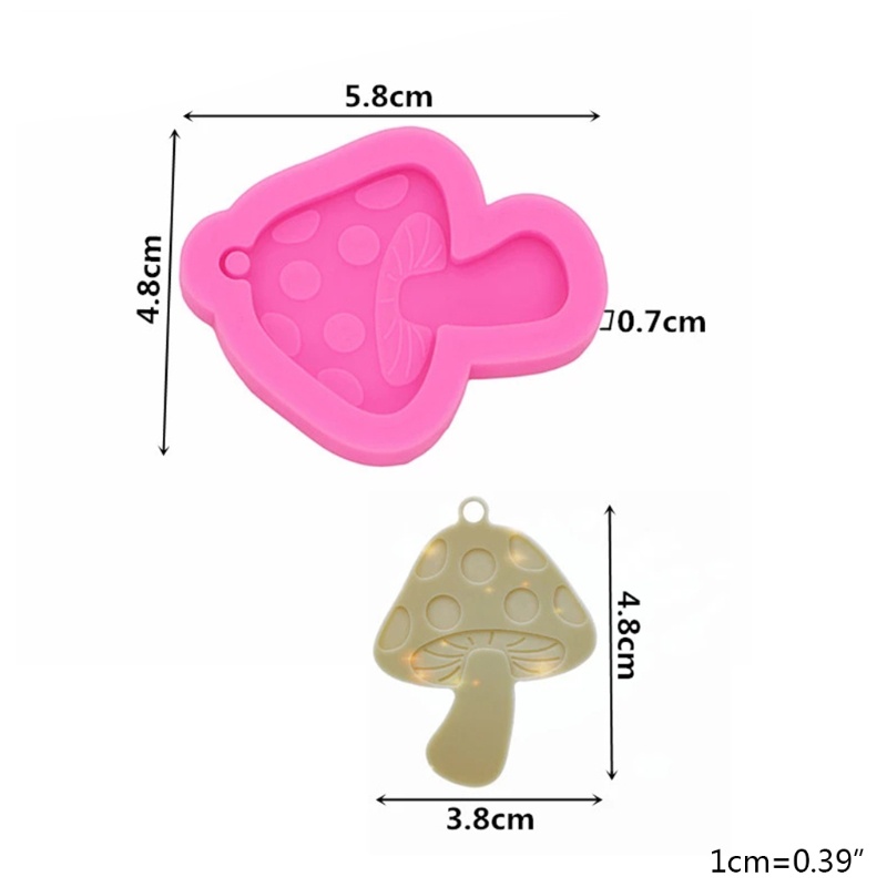 SIY  Shiny Toadstool Mushroom Earrings Epoxy Resin Mold Keychain Pendant Silicone Mould DIY Crafts Jewelry Necklace Clay Polymer Casting Tools