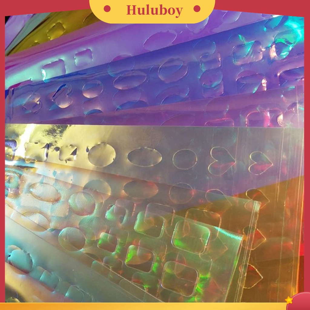 Huluboy Huluboy♡ 11pcs / Set Stiker Kuku Efek Aurora Foil Warna-Warni Untuk Dekorasi Manicure