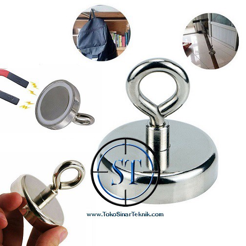 Strong Neodymium Magnet Model Bulat Kait Kuat 48mm 50-100kg Silver Rare Earth Strong Magnetic