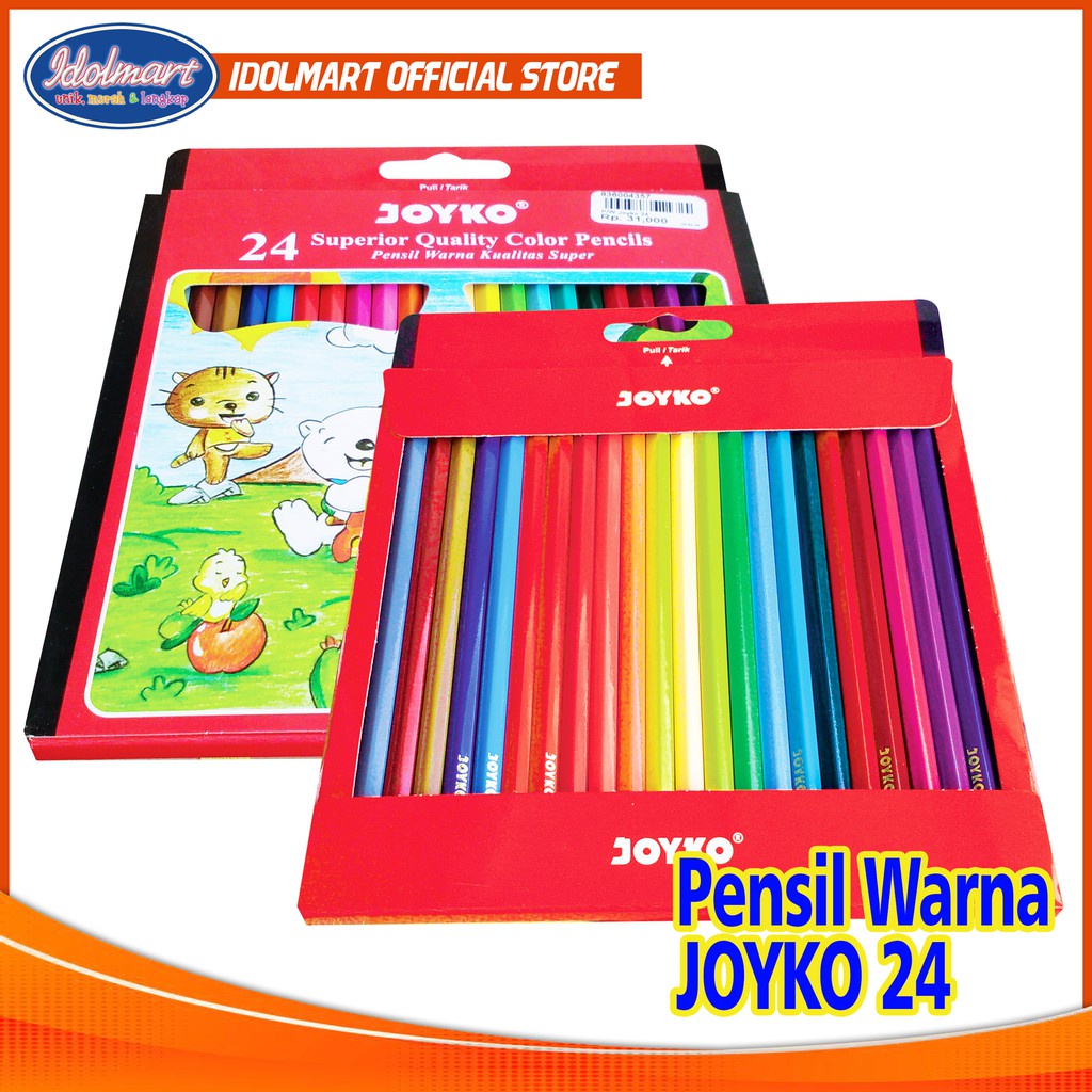 IDOLAKU Pensil Warna Joyko 24 Warna