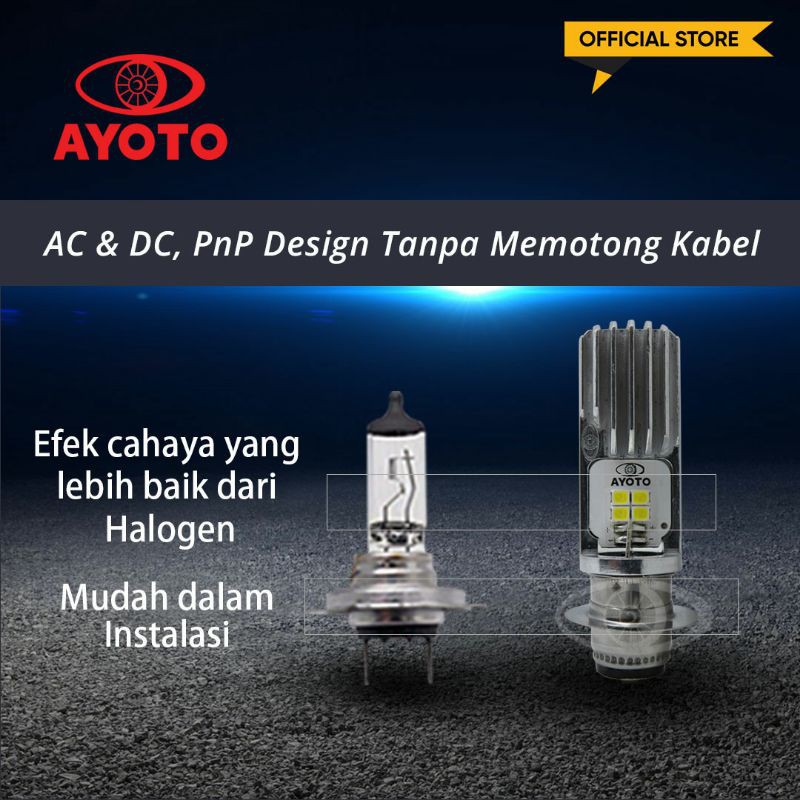 LAMPU MOTOR LED BEBEK MATIC MOTOR AYOTO M2B AC DC HI LO