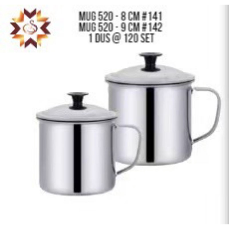 MUG STAINLESS 555 12 CM/MUG SS 10CM/MUG STAINLESS MURAH