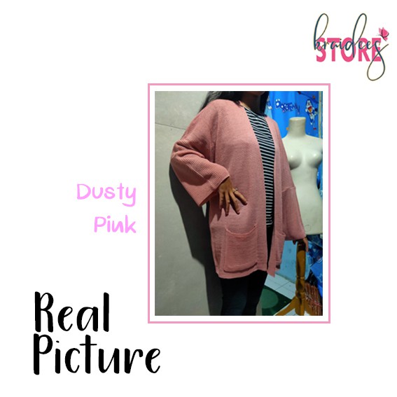 KRS - Abell Cardy / Oversized Cardi Rajut / Lavella Oversize Rajut / Loocy Cardigan Oversize-Dusty Pink