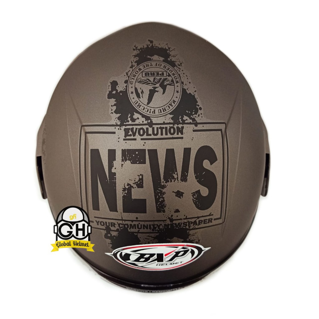 HELM EVOLUTION NEWS GREY DOFF HALF FACE MODEL GM EVO