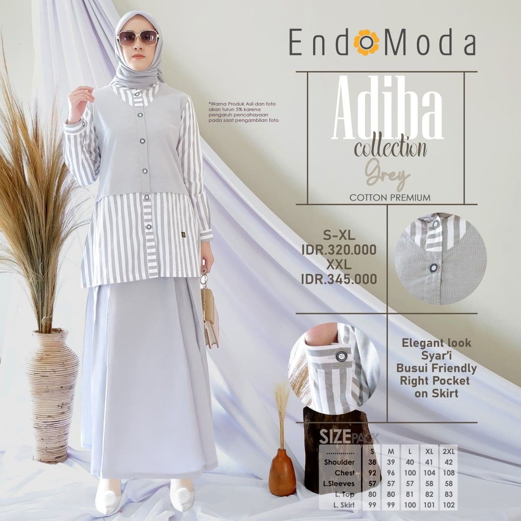 Dress Endomoda ADIBA COLLECTION / Pakaian Muslim Wanita Merk Endomoda ADIBA COLLECTION / Gamis Wanit