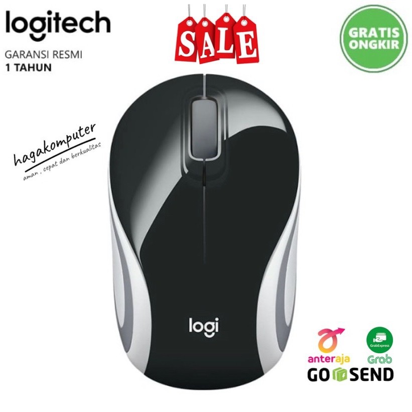 mouse wireless logitech m187 hitam garansi resmi 1 tahun