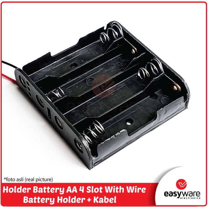 HOLDER BATTERY AA 4 SLOT DUDUKAN BATERAI AA ISI 4 KOTAK BATERAI