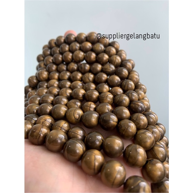 spacer resin bakar bulat 12mm bahan craft gelang kalung beads cokelat