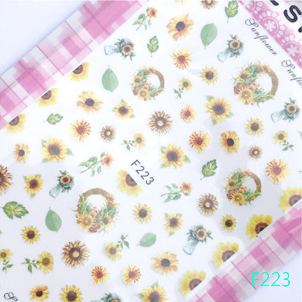 Mxbeauty Stiker Kuku Motif Bunga Daisy 3d Transfer Air Untuk Nail Art / Manicure / Hadiah