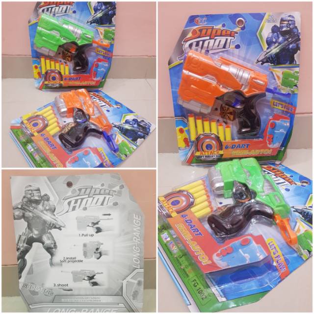 Mainan Pistol Nerf Gun Peluru Busa - Tembakan Senapan Pistol Peluru Lunak