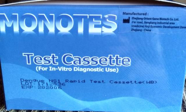 Rapid test monotes dengue NS1 device