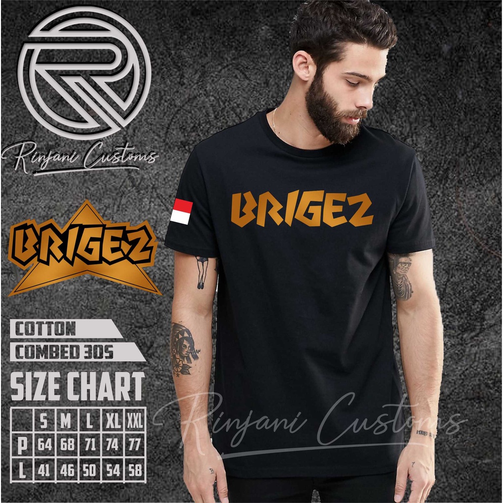 KAOS BRIGEZ GOLD.KAOS KOMUNITAS BRIGEZ BAHAN KATUN KUALITAS DISTRO