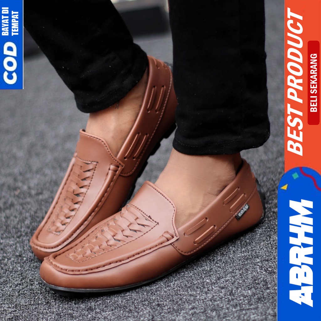 Sepatu Formal Full Hitam Pantofel Kerja Kantor Pria Original Abrhm Morits