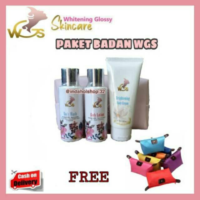 Paket badan wgs  lengkap 100% ori whitening glossy skincare
