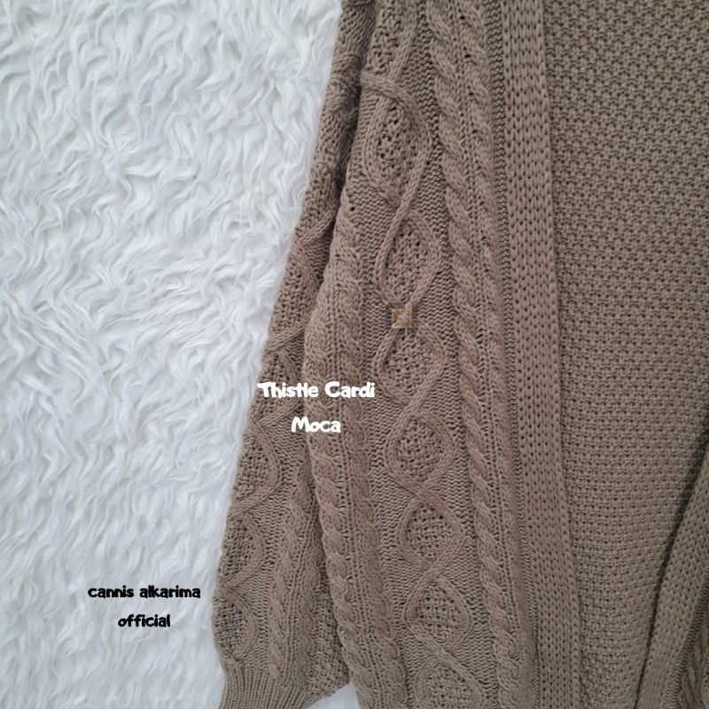 [NEW] Cardigan Cable Thistle Series - Cardigan Rajut Tebal-Cardigan Musim Dingin-Moca