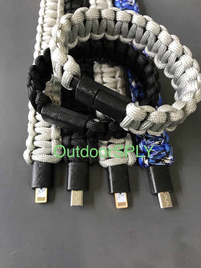 Paracord Charger Bracelet Lightning Cable Gelang kabel Micro Usb