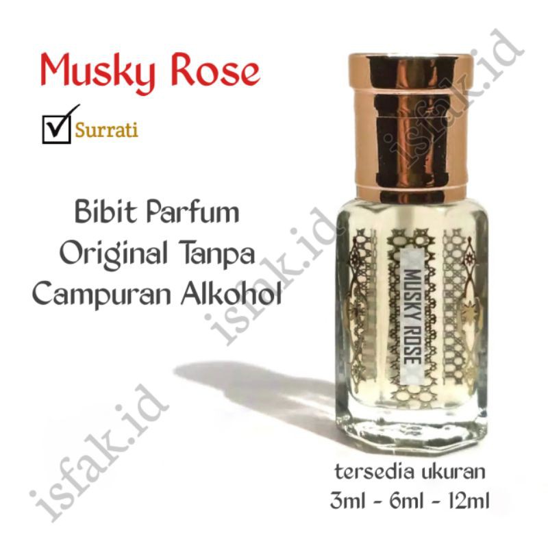 (BISA COD) Minyak Wangi Musky Rose Surrati Bibit Parfum Original Non Alkohol