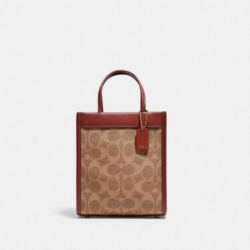 Coach Mini Cashin Tote In Signature Canvas (C5277)