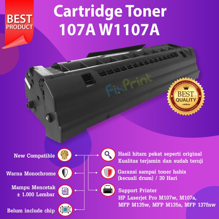 Cartridge Toner Compatible Printer HP 107A 107W W1107A Printer Laserjet M107w M107a MFP M135w M135a 137fnw New