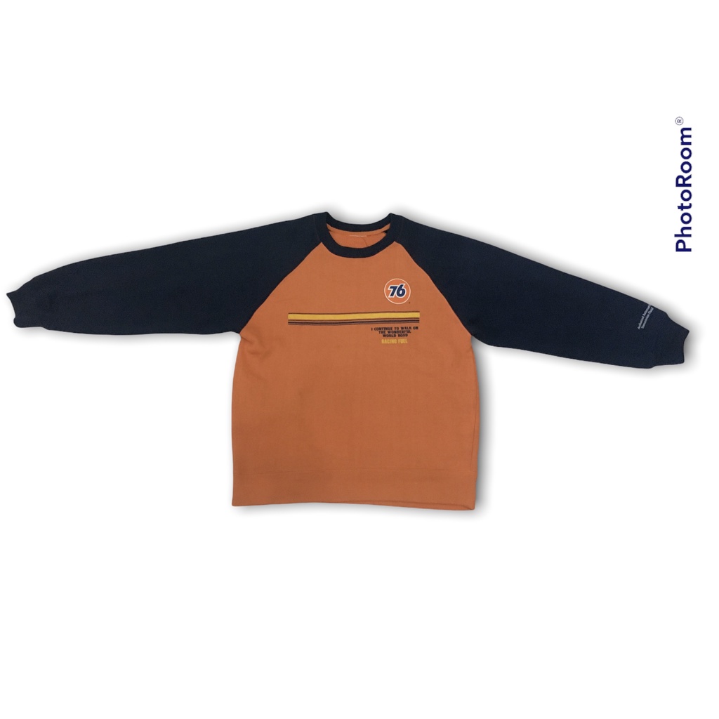 Jaket crewneck sweater bekas second union lubricant 76