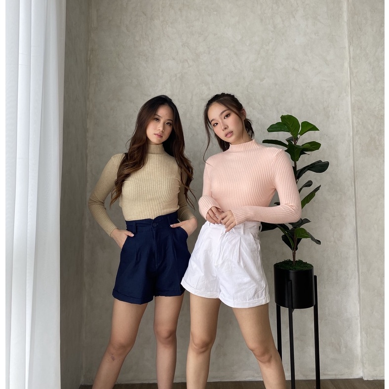 Basic Turtleneck Knit / Turtleneck Lengan Panjang Wanita