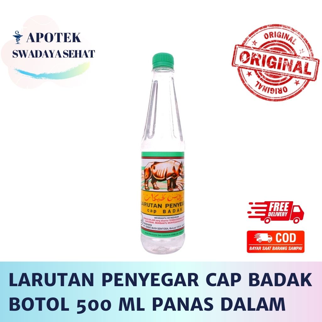 LARUTAN PENYEGAR CAP BADAK Botol 500 ML - Meredakan Panas Dalam Demam Sariawan Sakit Tenggorokan Susah BAB Sembelit Menyegarkan