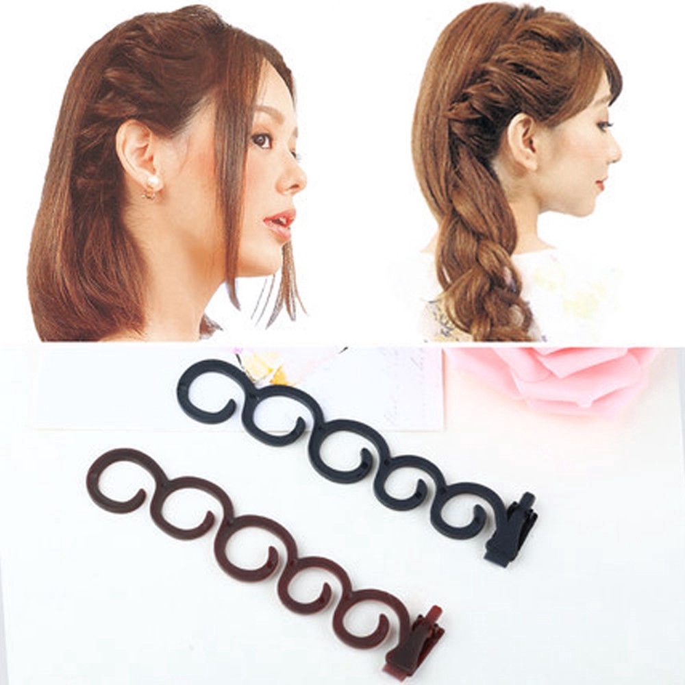 1 Set Sihir Sentuhan Rambut Kelabang Styling Braid Klip Tongkat Bun Pembuat Alat DIY