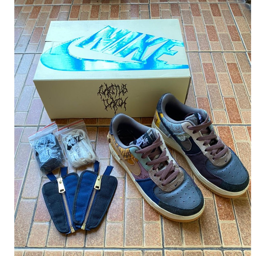 Preloved ORIGINAL Nike Air Force 1 Low x Cactus Jack Travis Scott SIZE 38