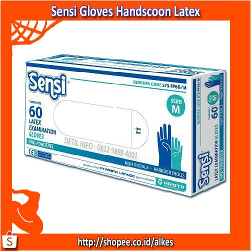 Sensi Gloves - Handscoon Sarung Tangan Karet Latex Dokter Perawat Bekam -Higienis Steril Murah Bagus