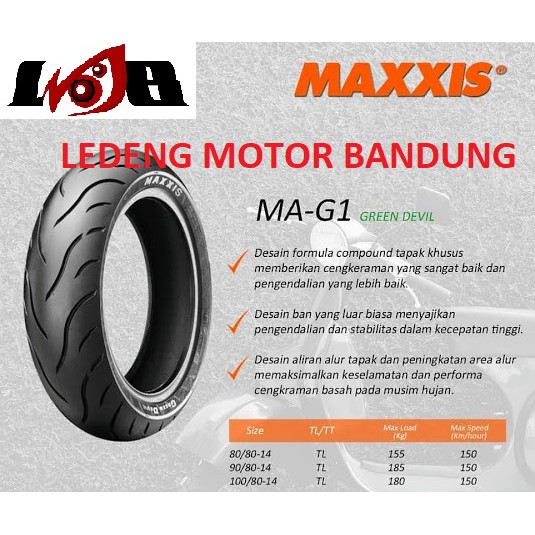 Maxxis 80/80-17 MA-G1 Green Devil Gi Ban Tubeless Ring 17