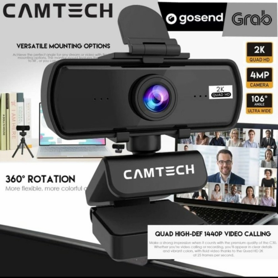 CAMTECH CT30 QHD1440P 2K 4MP webcam YouTube live streaming