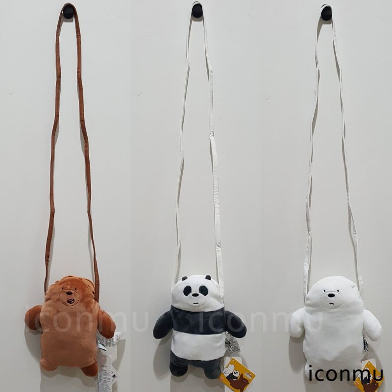 Miniso x We Bare Bears - Ice Bear Slingbag Bag Tas Selempang Mini Karakter WBB