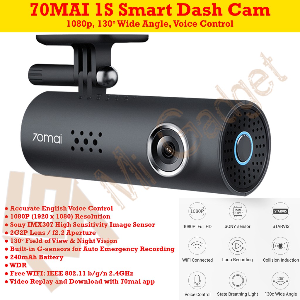 70Mai 1s Smart Dash Camera 1080p International Version