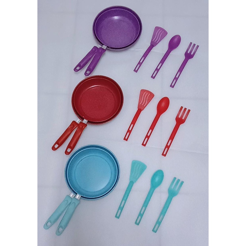 FRYPAN PENGGORENGAN SET 5pcs MARBLE SPATULA
