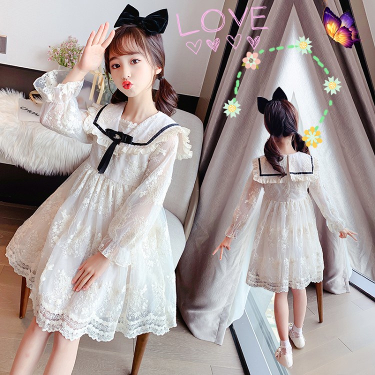 DR81-Dress Pesta Anak Perempuan Premium Lace Floral