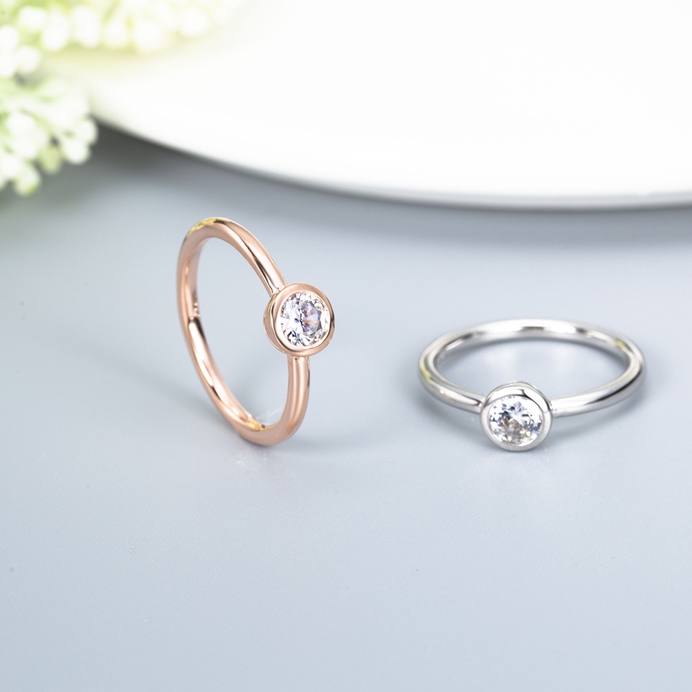 Cincin Sterling Silver 925 Dengan Cubic Zirconia Untuk Wanita