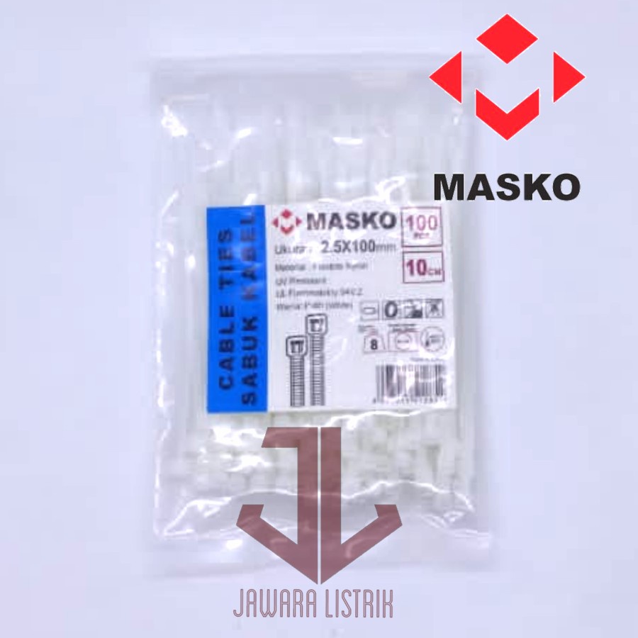

MASKO KABEL TIES 3,6X200 MM 20CM 20 CM TIE CABLE TALI SABUK INSULOCK - Putih