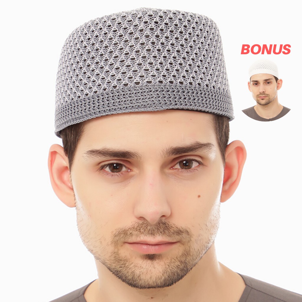 HIJRAHMEN Peci Rajut seri Aljazair bonus peci mekah