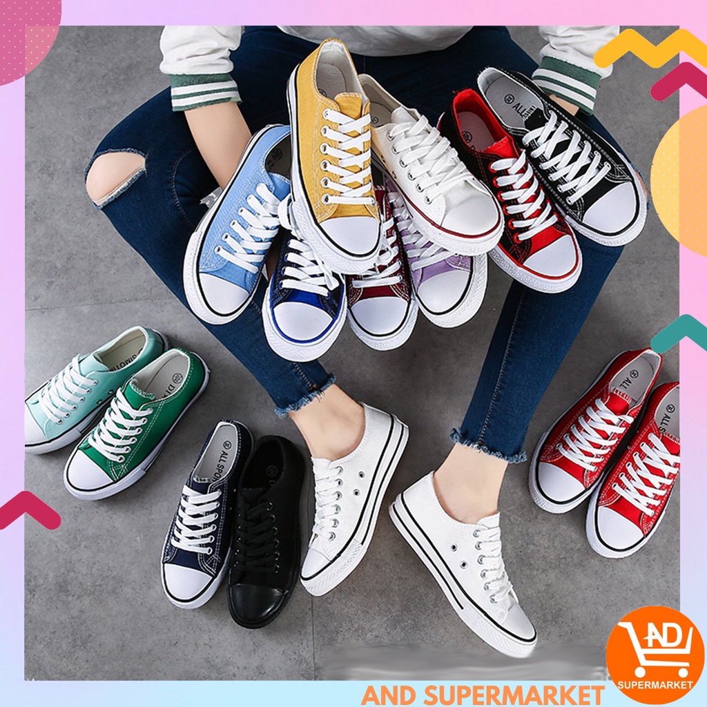 Sepatu Sneakers Wanita Import Sepatu Canvas Cewek Motif Polos Sepatu Sekolah Jalan Anak Perempuan Sepatu Tali Fashion Kasual SPT-06