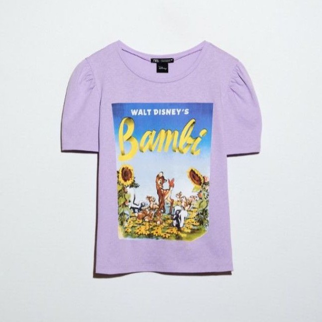 Zara Bambi Walt Disney T-Shirt 100% Original