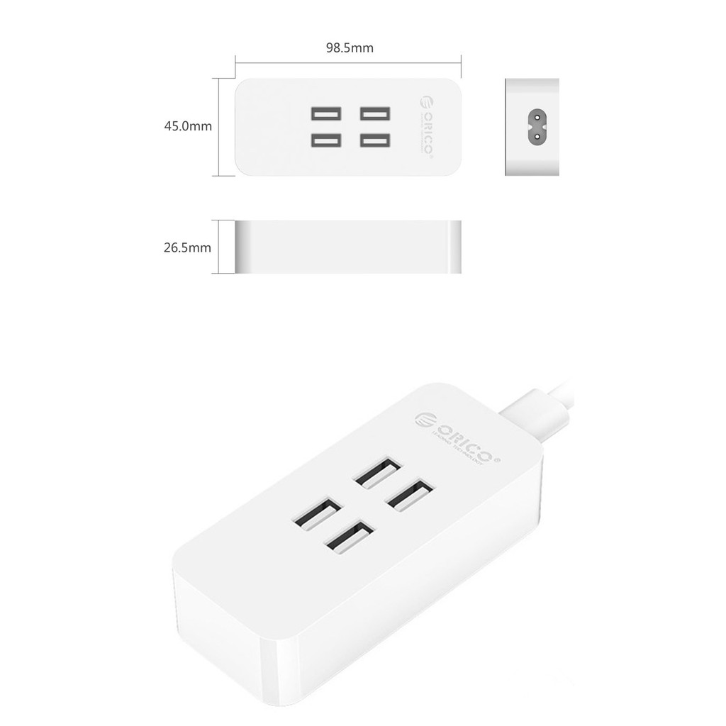 ORICO DCV-4U 20W 4 Port USB Smart Desktop Charger Original