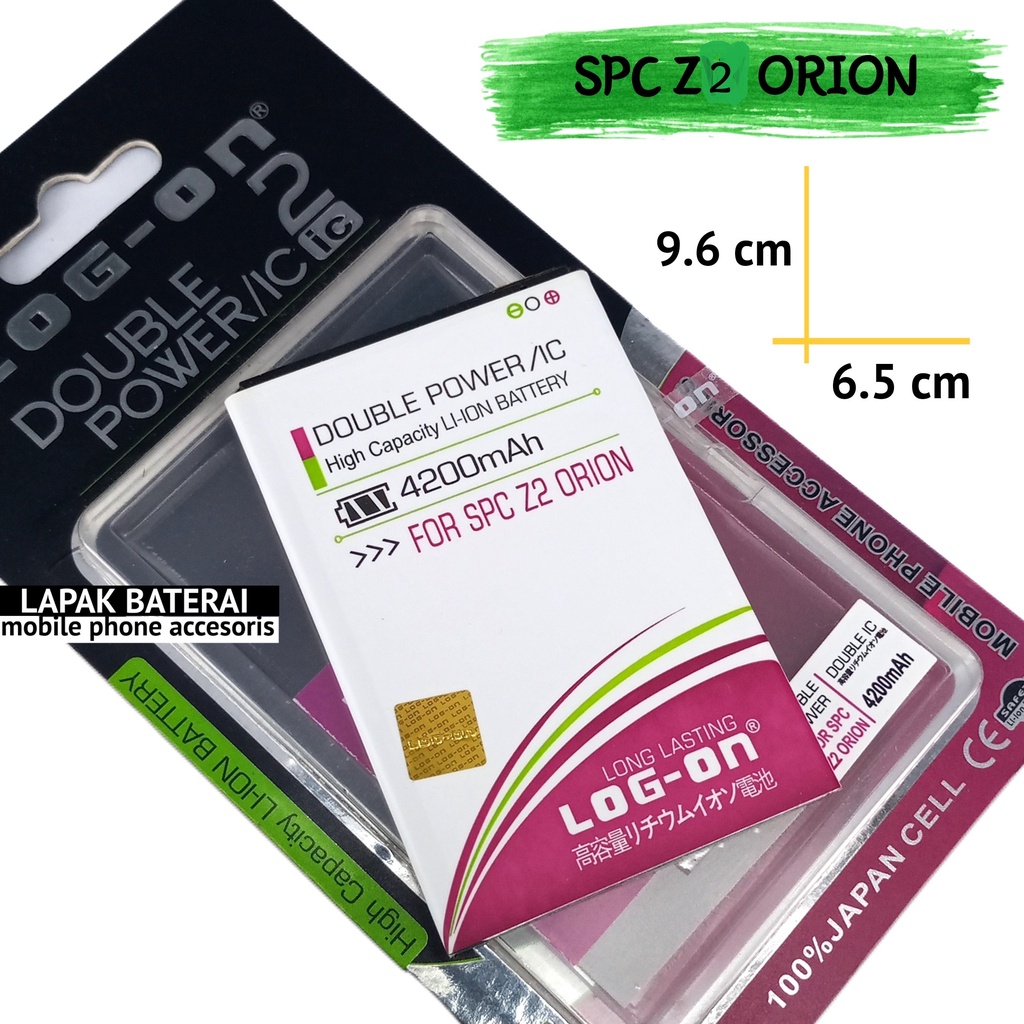 LOG - ON Baterai Spc Z2 Orion Double IC Protection Battery Batre