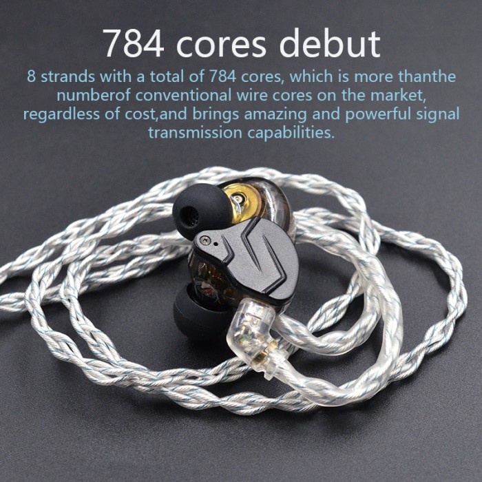 KZ 8 Cores Silver Blue Mixed 784 Core Upgrade Cable